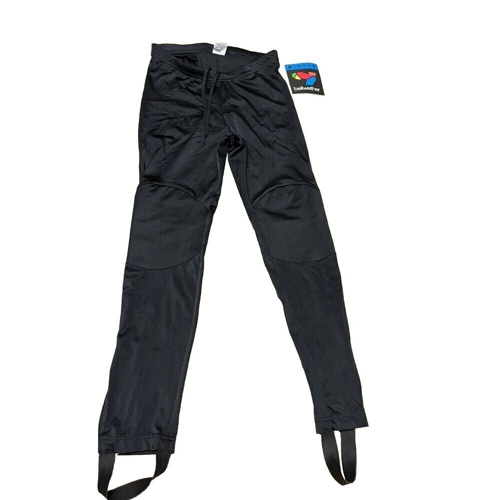 NWT Bellweather Adult Cycling Pants M Stirrups Black Ankle Zip Drawstring Waist